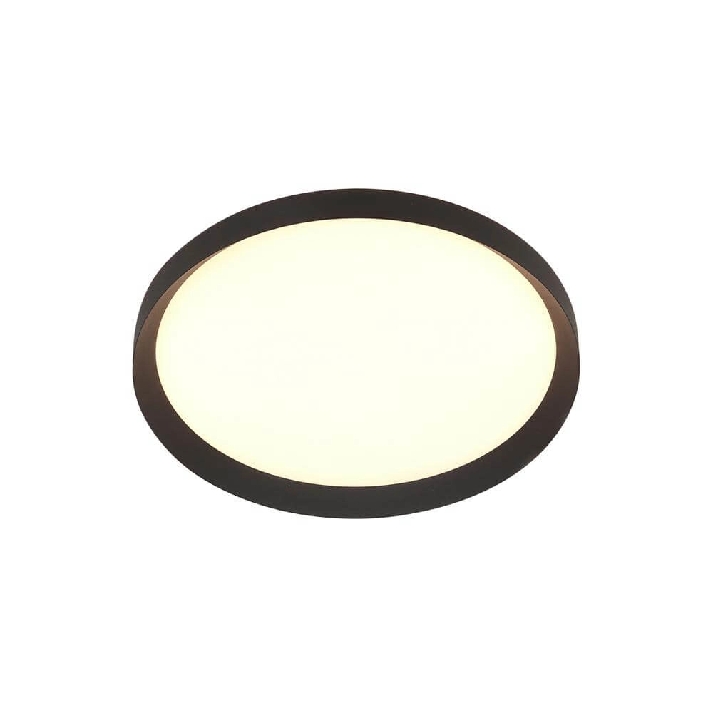 Strakke plafondlamp Flady zwart Ø 40cm Steinhauer 8712746171846