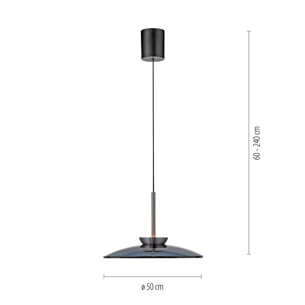 Hanglamp Ø 50cm Pure E-Moon met smoke glas Paul Neuhaus 4012248386361