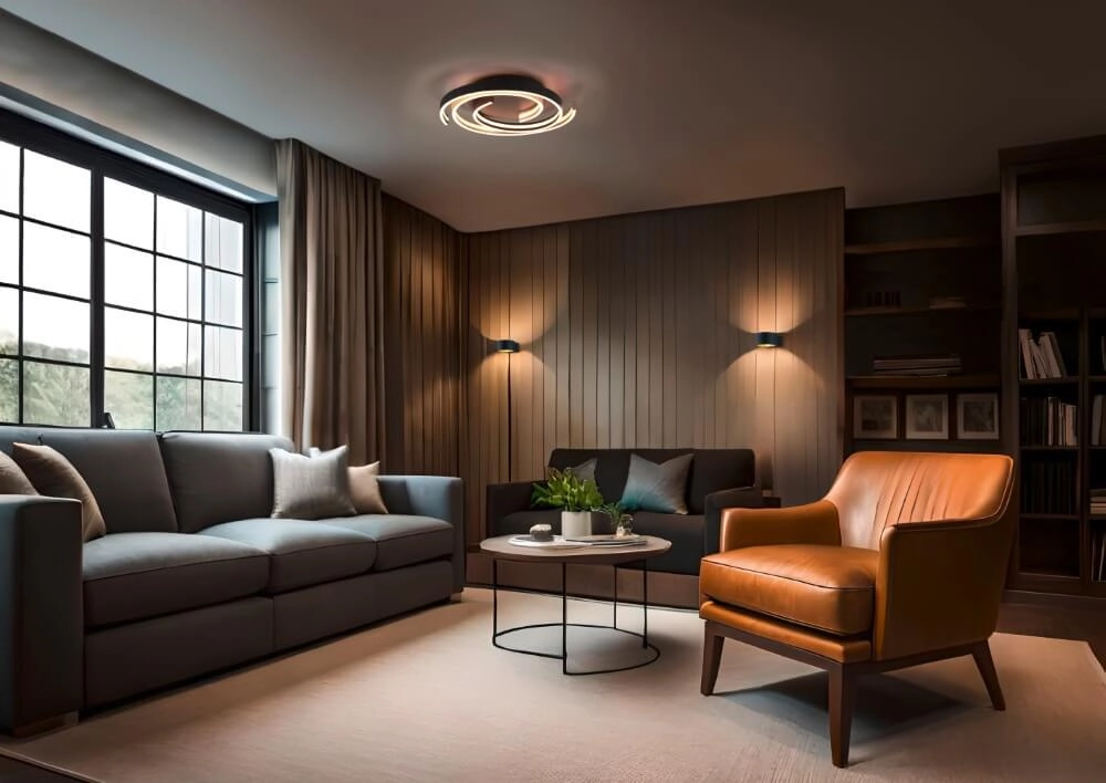 Dimbare plafondlamp Caya goud met zwart Trio 4017807541953