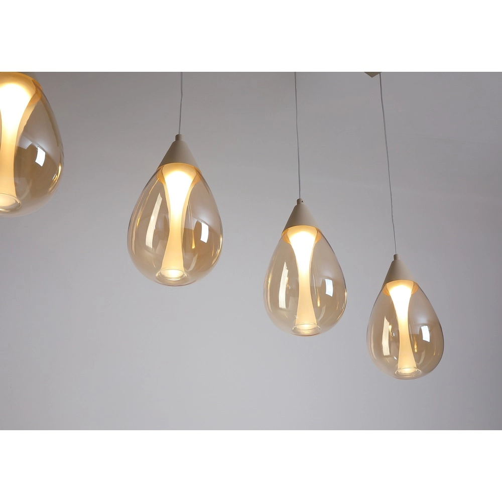 Design hanglamp Pear 4-lichts zand bruin Searchlight 5,05342E+12
