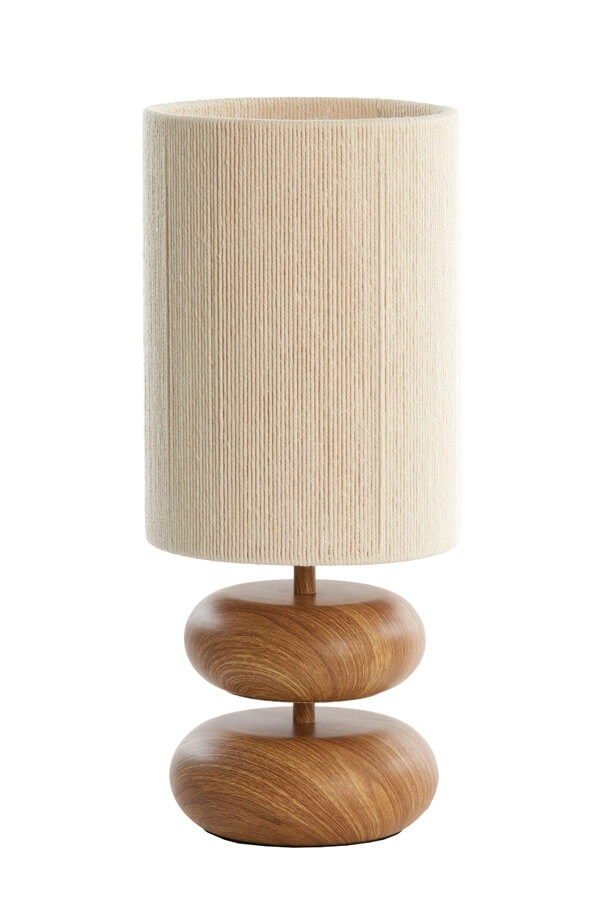 Tafellamp Danialo hout met crème 50cm Light & Living 8717807710071