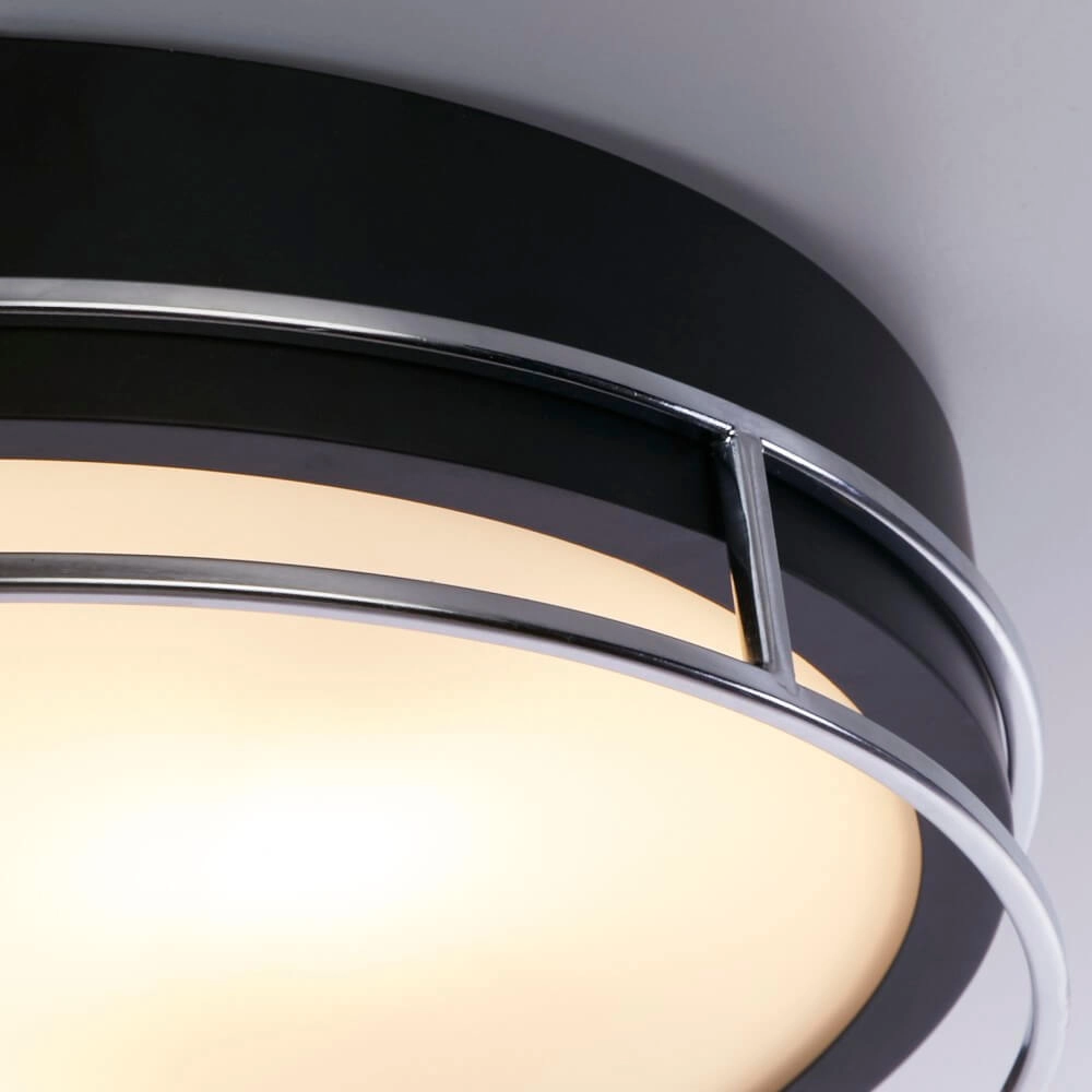 Design plafondlamp Pheonix Ø 40cm zwart met zilver Searchlight 5053423251028
