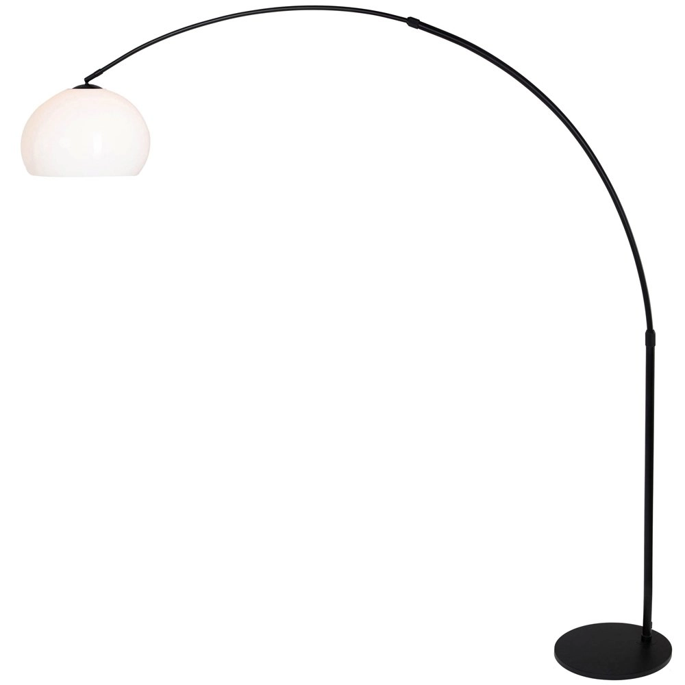 Booglamp Stresa zwart met witte lampenkap Booglamp Stresa zwart met witte lampenkap