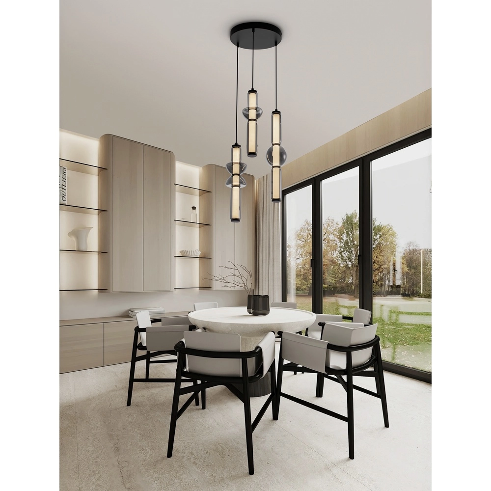 Design hanglamp Ulon 3-lichts smoke glas Lyora 5212017474193