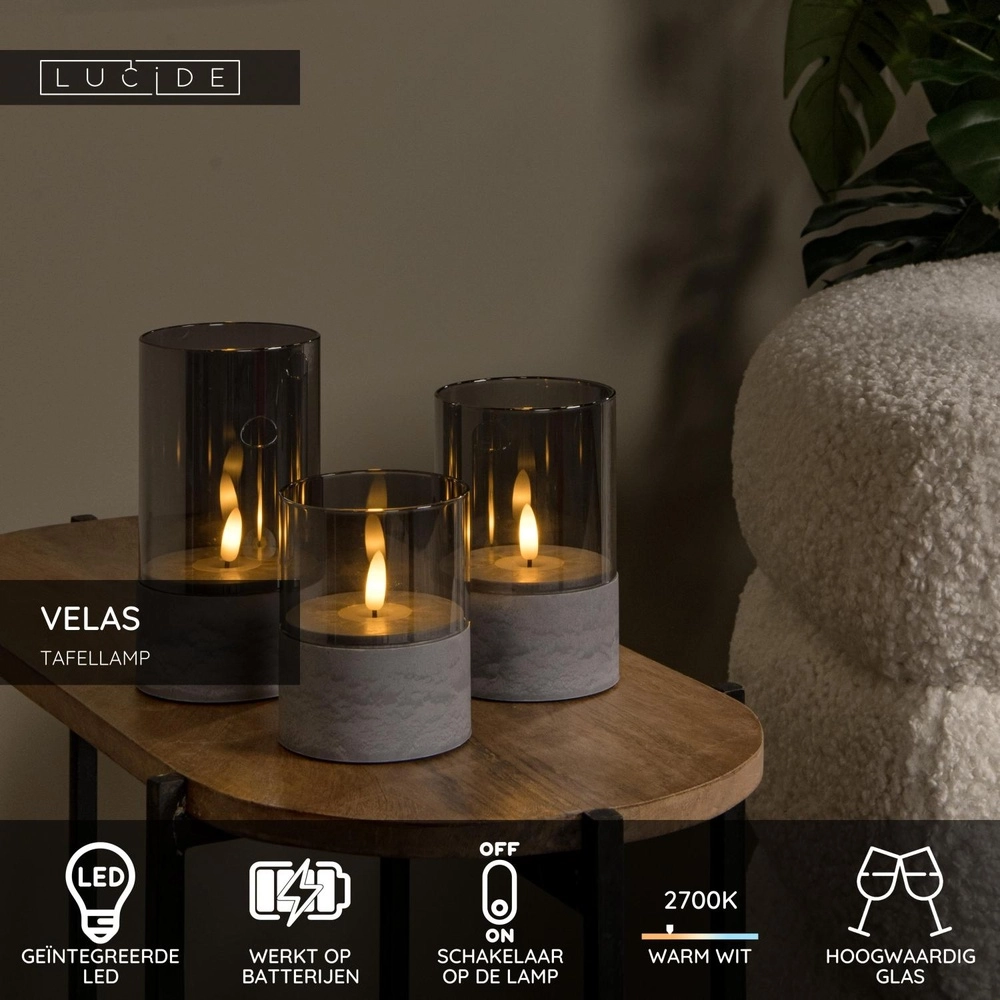 Kaarslampjes Velas set van 3 Lucide 5411212134998