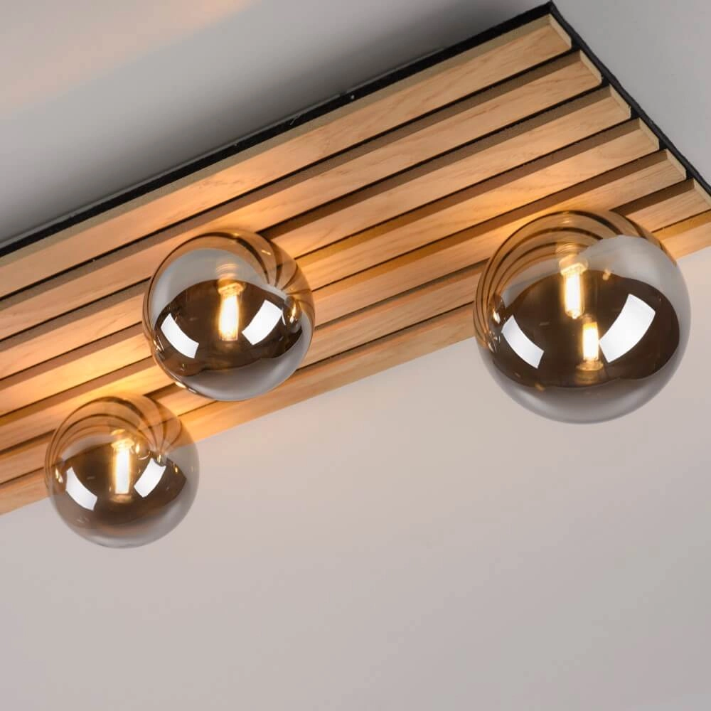 Houten plafondlamp Green Stika rechthoekig Just Light 4043689004248