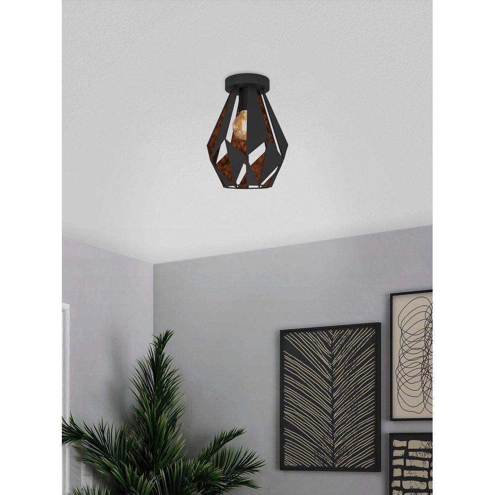 Plafondlamp Carlton 1 Ø 20cm - zwart Eglo 9002759307882