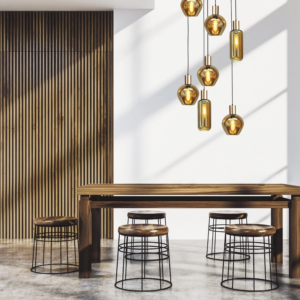 Hanglamp 5-lichts Bounty zwart met goud Masterlight 8718121247755