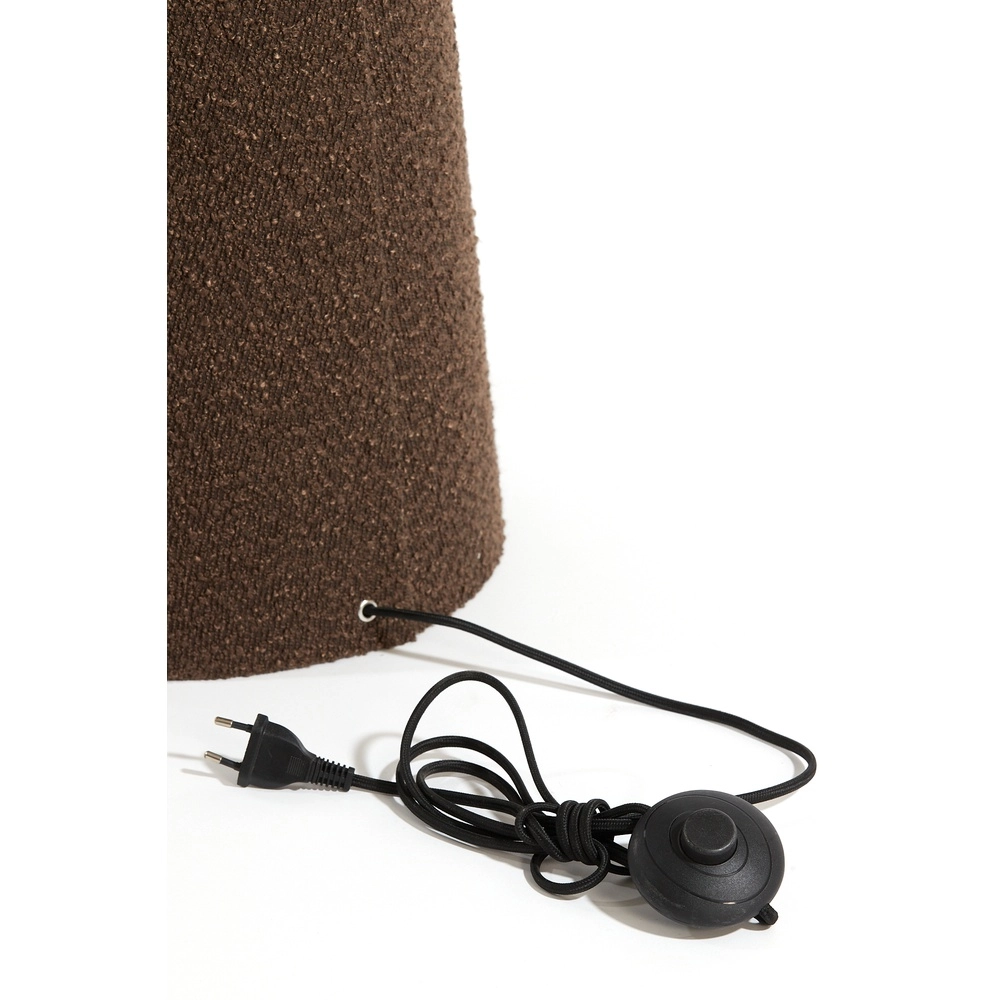 Staande schemerlamp Micky Ø 38cm - bouclé - bruin Light & Living 8717807782788