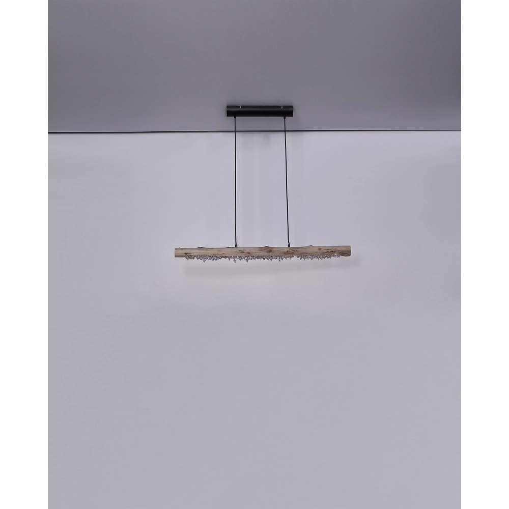 Eettafel hanglamp Felicitas zwart met hout Globo 9007371392889