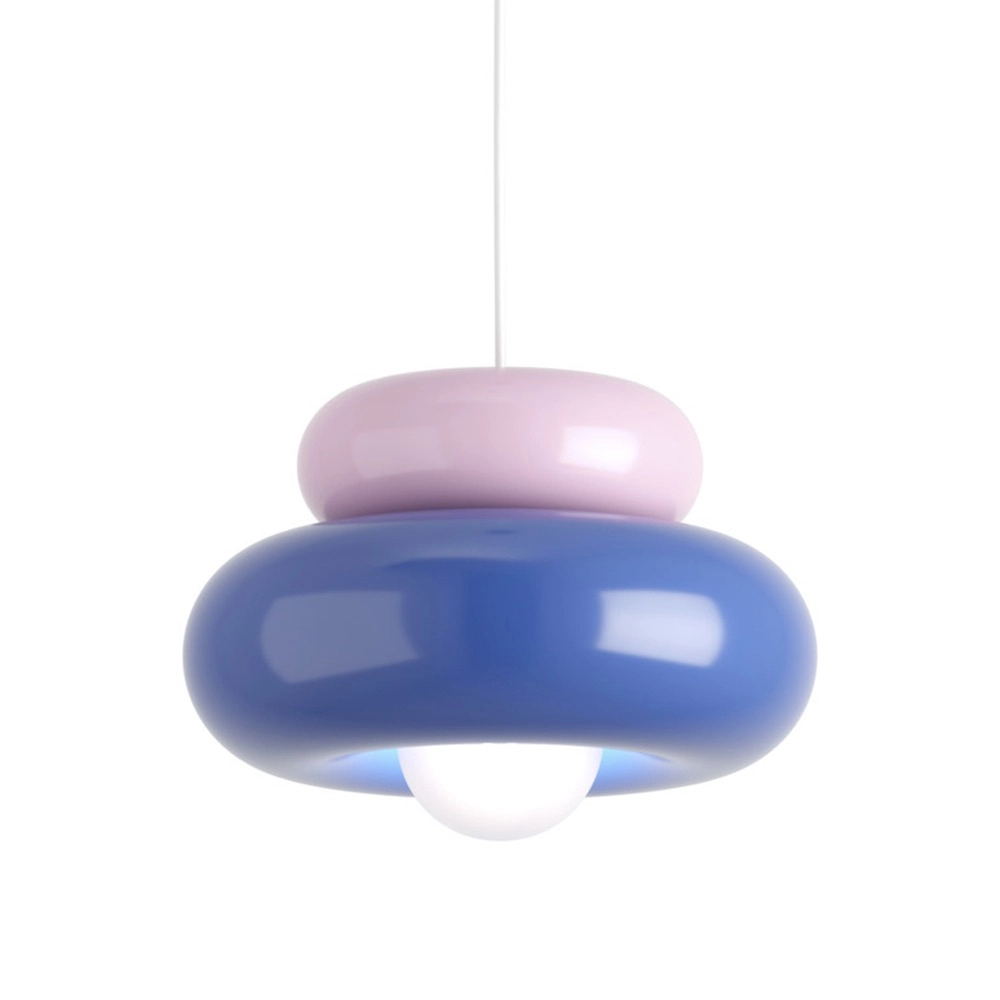 Design hanglamp Torchiarolo roze met blauw