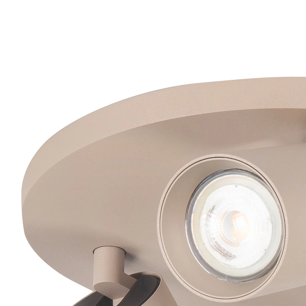 Opbouwspot Mila 3-lichts rond zand bruin Highlight 8718379050411