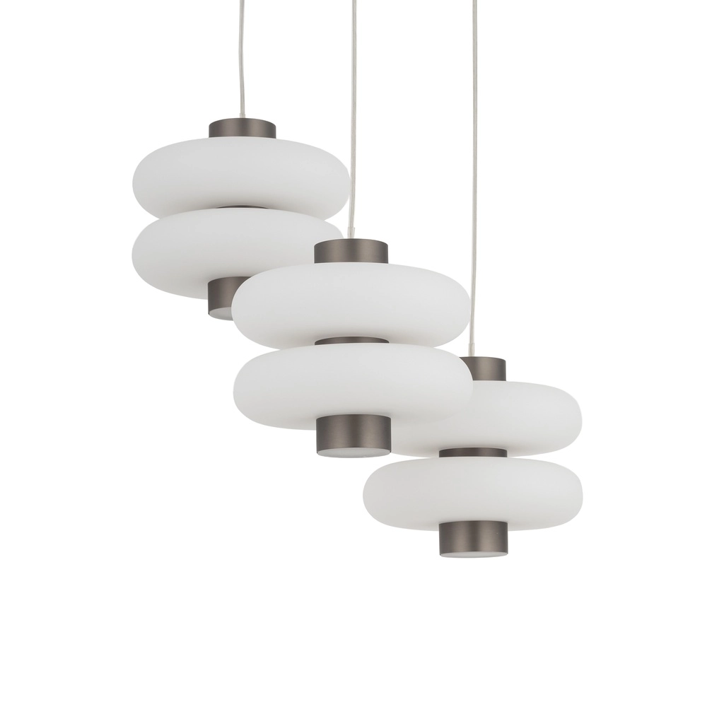 Design hanglamp Lunari Led 3-lichts grijs Lyora 5903139119825