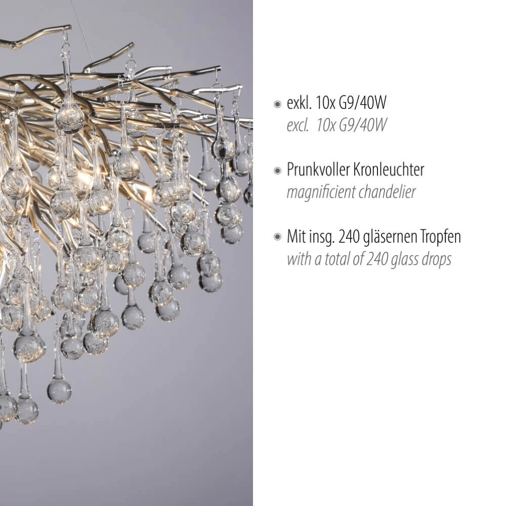 Unieke kroonluchter Icicle metaal Paul Neuhaus 4012248352137