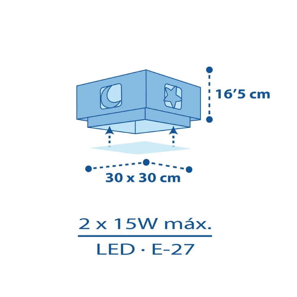 Vierkante plafondlamp Moonlight Dalber 8420406001586