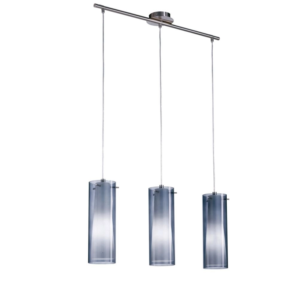 Hanglamp Pinto Nero 3-lichts nikkel smoke glas Hanglamp Pinto Nero 3-lichts nikkel smoke glas