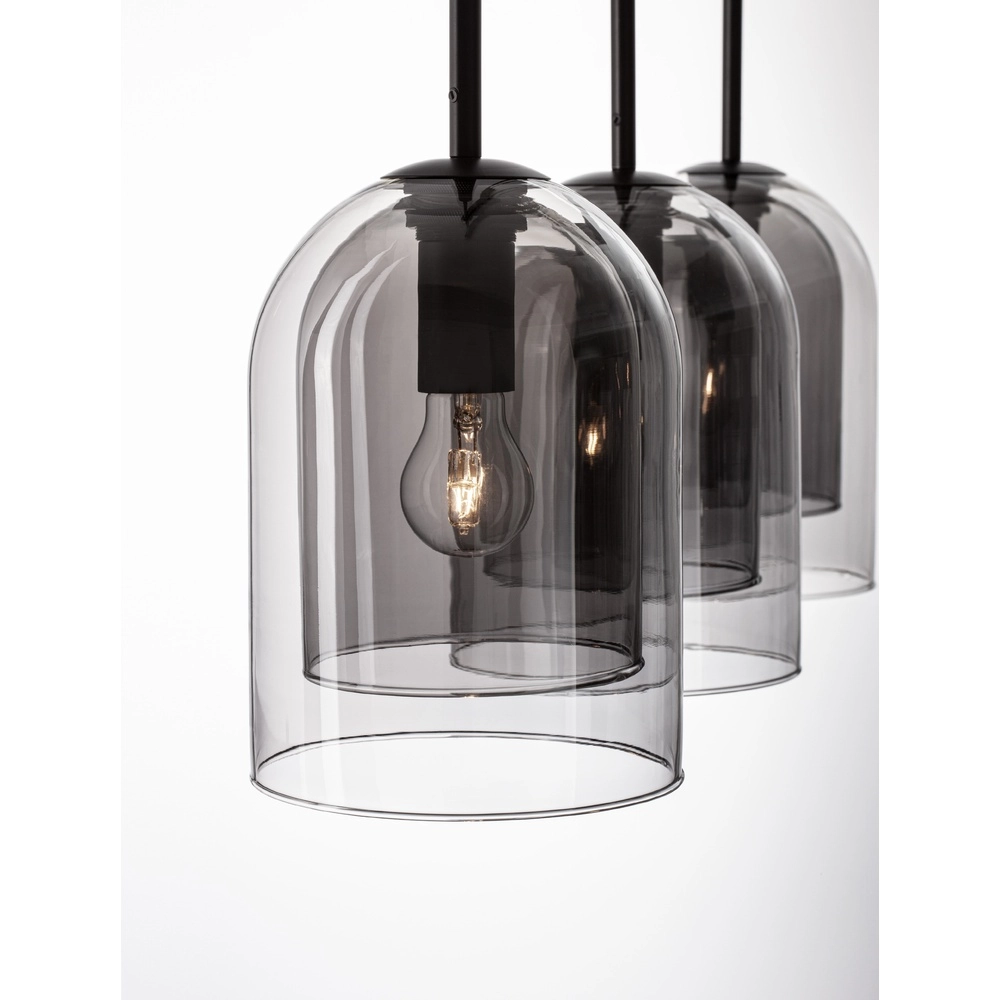 Hanglamp Velor 3-lichts zwart recht Lyora 5212017431196