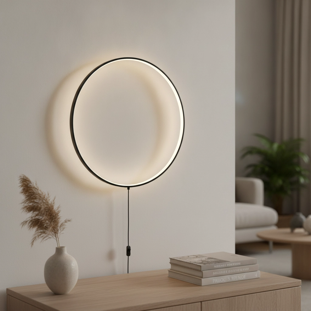 Vloerlamp Ring zwart Ø 45cm