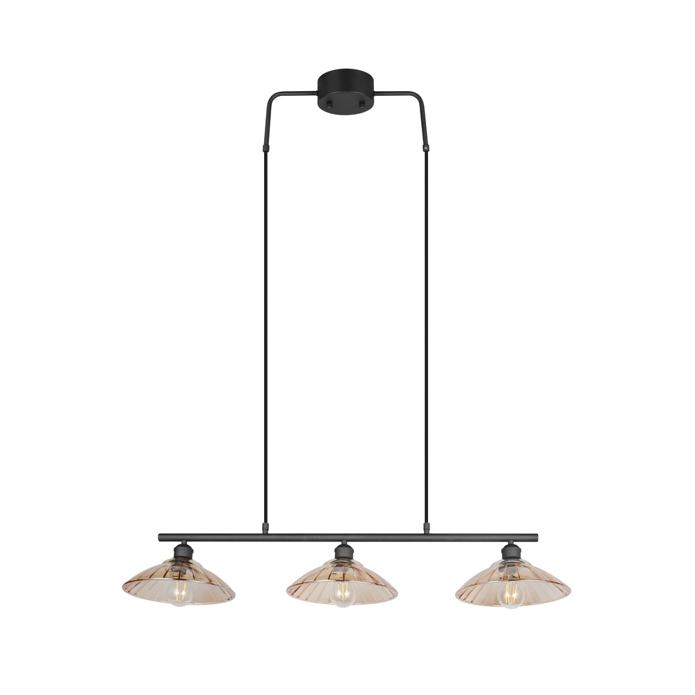 Klassieke hanglamp Eluna 3-lichts zwart Trio 4017807682502
