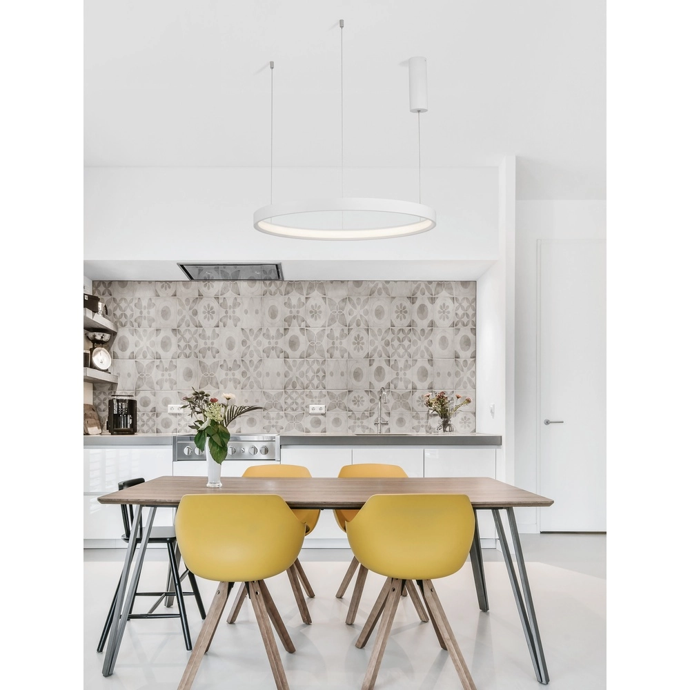 Ronde hanglamp Perrine wit Ø 60cm Lyora 5212017438423
