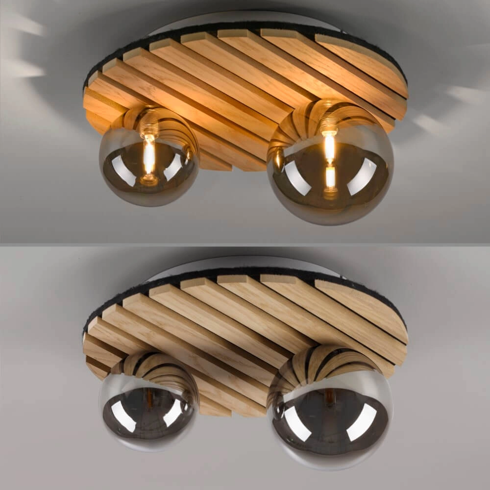 Houten plafondlamp Green Stika rond Just Light 4043689004231