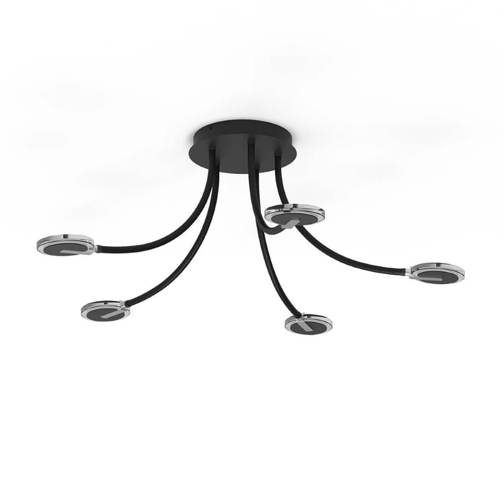 Flexibele led plafondlamp Turound zwart