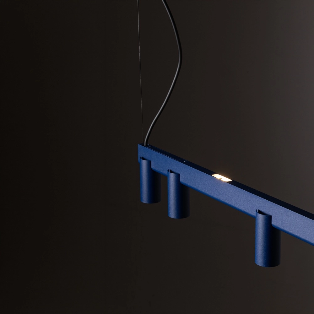 Design hanglamp Fourty 8-lichts marine blauw Lyora 5903139122900