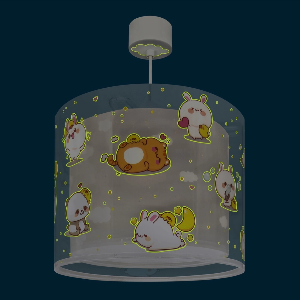 Kinder hanglamp Kawaii Friends grijs glow in the dark Dalber 8420406417622