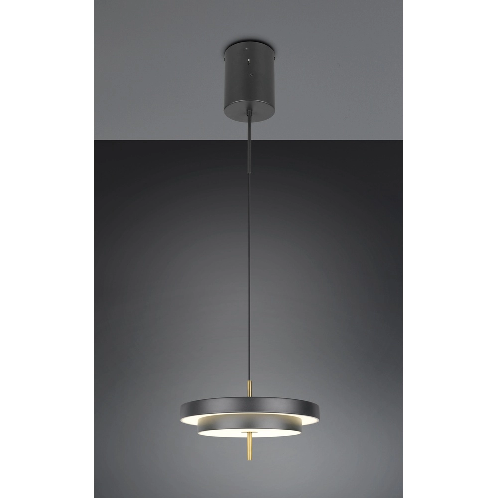 Design hanglamp Keaton zwart met goud Ø 40cm Trio 4017807653366