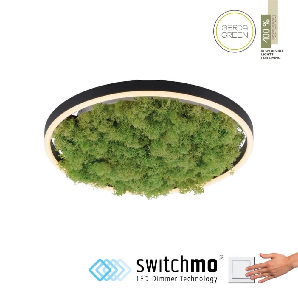 Plafondlamp Green Ritus met mos Ø 39,3cm Just Light 4043689994792