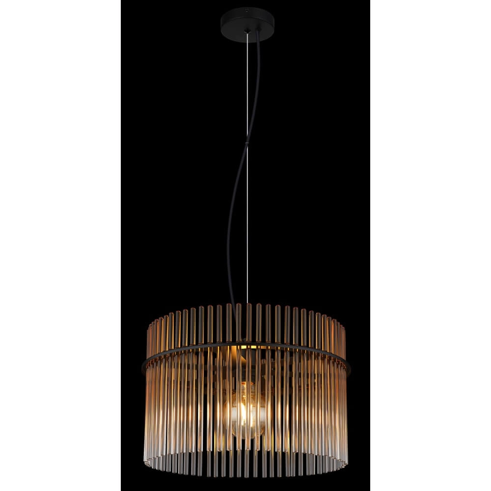 Zwarte hanglamp Gorley met amberglas Ø 40cm Globo 9007371465996
