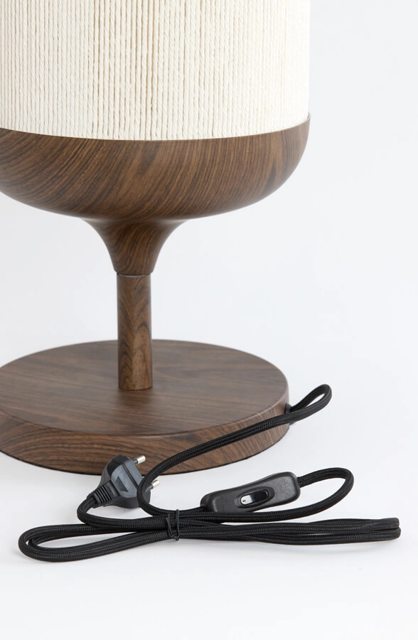 Tafellamp Dania donkere hout print Light & Living 8717807759599
