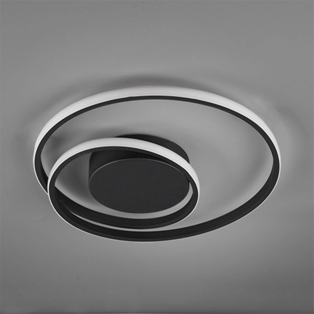 Moderne plafonnière Zibal Ø 39cm zwart Trio 4017807442137