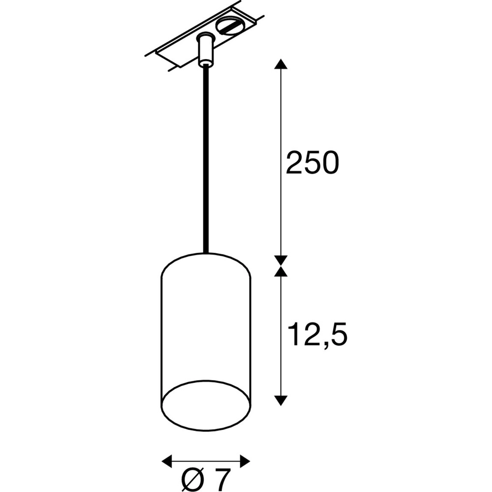 Hanglamp voor rail Asto Tube 1-fase zwart SLV 4024163306553