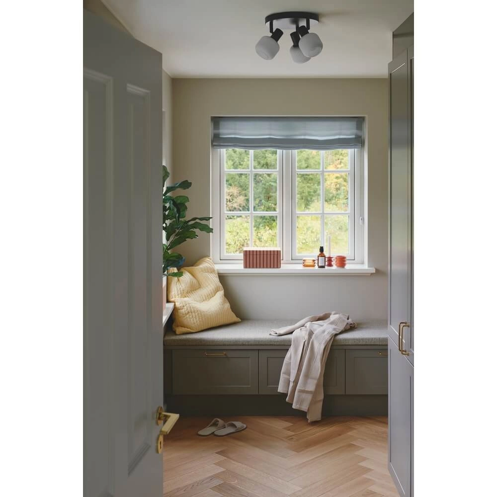 3-lichts plafondlamp Milford zwart Nordlux 5704924018657