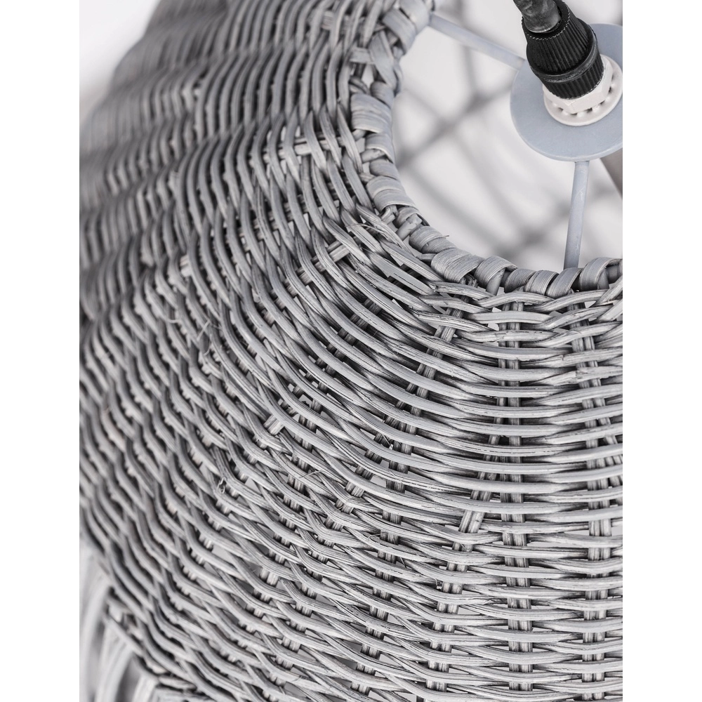 Grijze hanglamp Destin rotan Ø 46,5cm Lyora 5212017416667