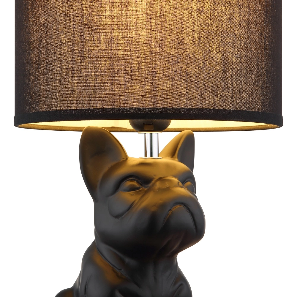 Tafellampje Dogo hond zwart met kapje Globo 9007371566686