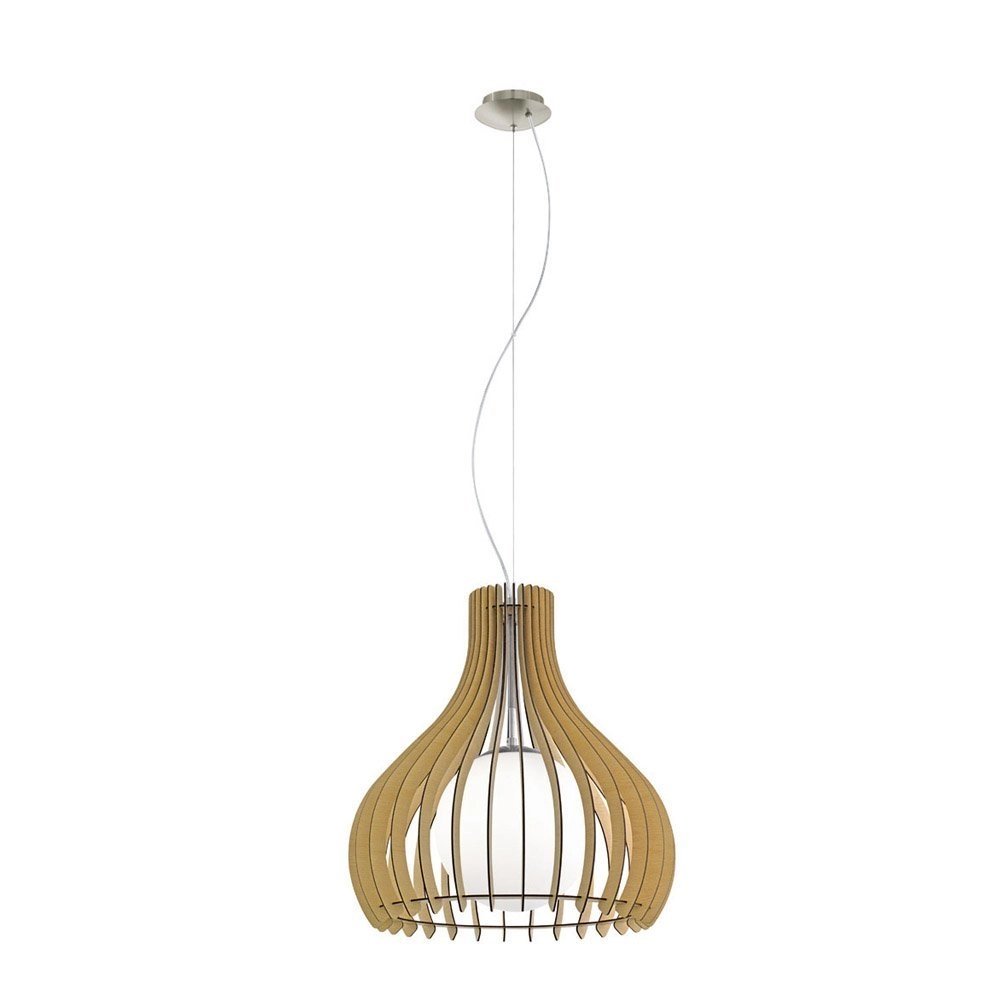 Hanglamp Tindori 50cm lichtbruin hout Eglo 9002759962142