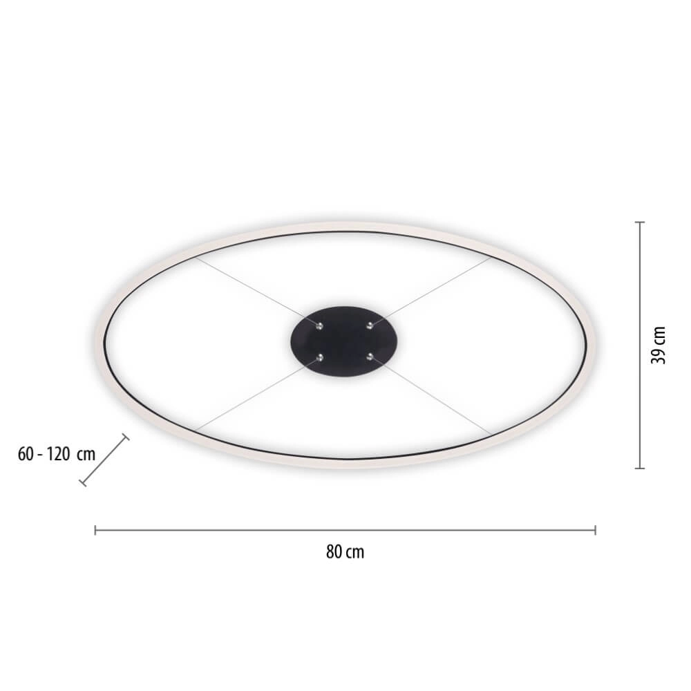 Antraciete hanglamp Titus Ø 80cm Paul Neuhaus 4012248375211