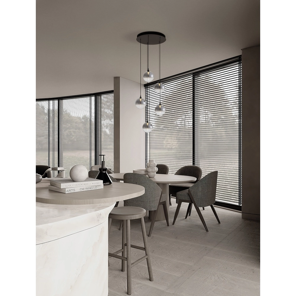 Pendant lamp Orenda round 5-light smoke glass Lyora 5212017477644