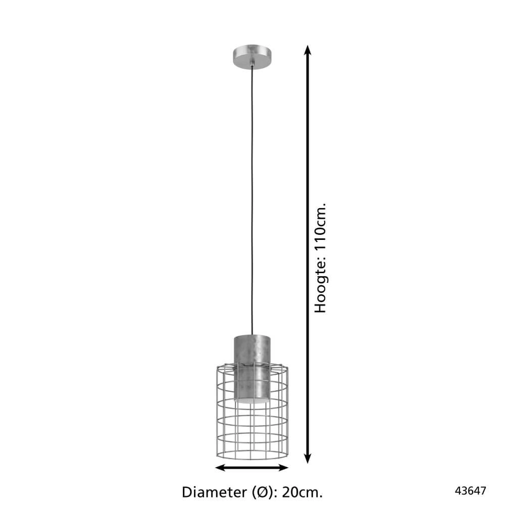 Grijze draadlamp Milligan Ø 20cm Eglo 9002759436476