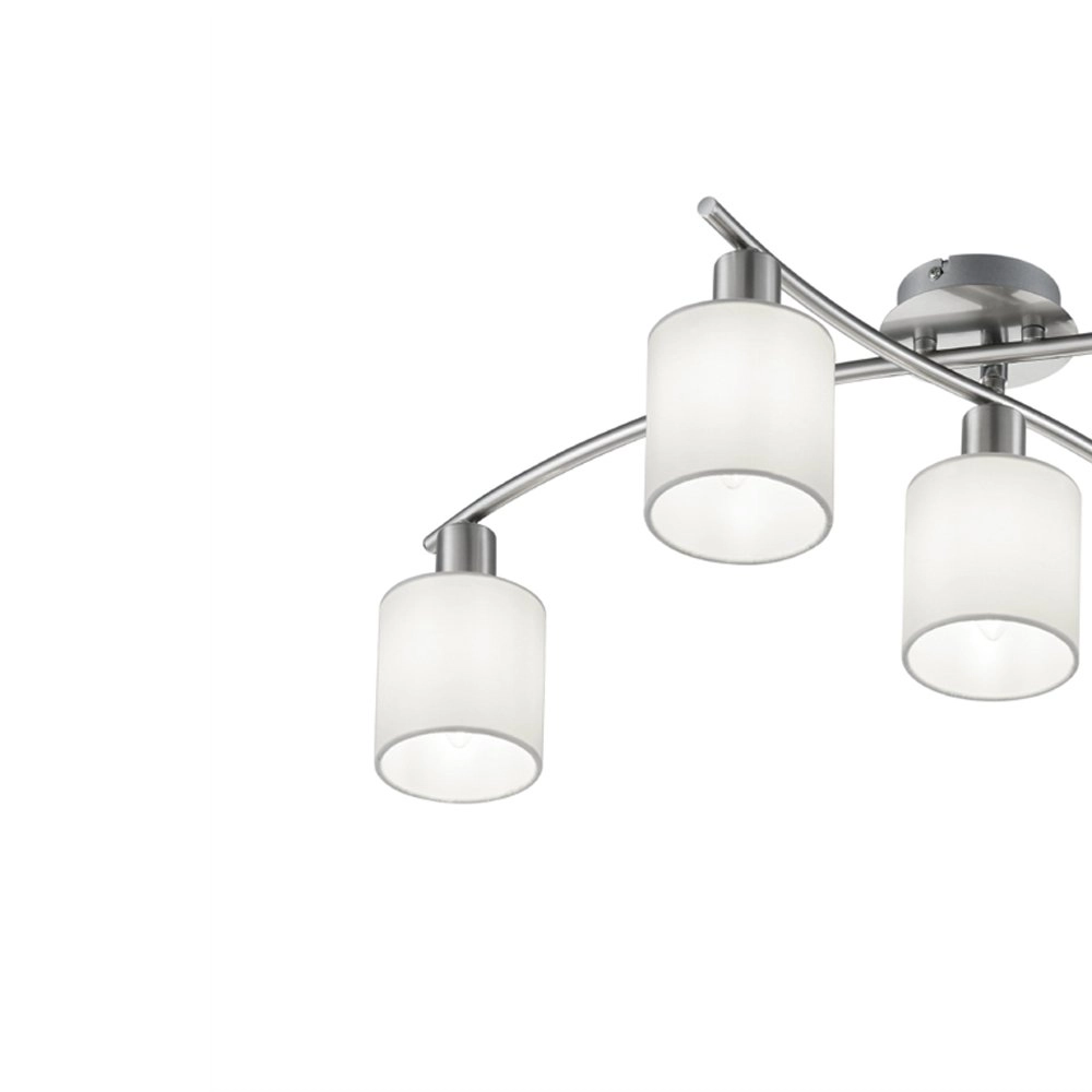Plafondlamp Garda 5-lichts nikkel mat met wit Trio 4017807349214