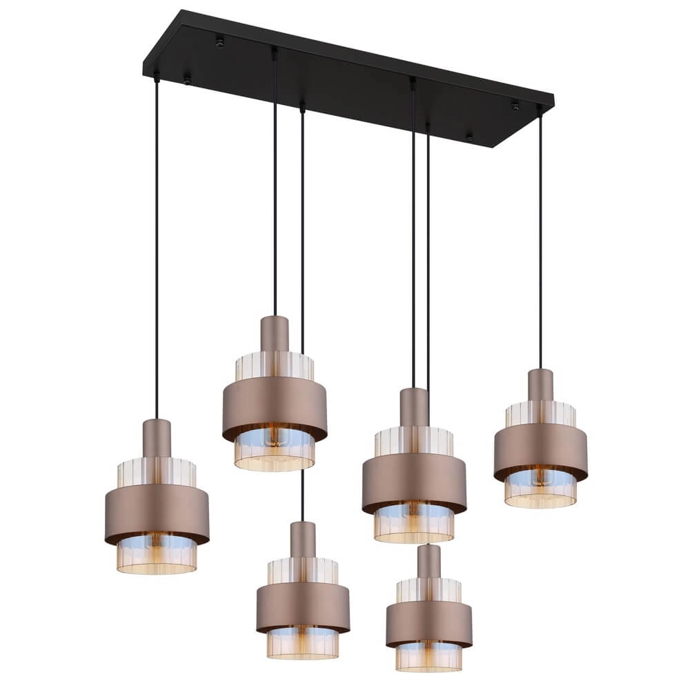 Hanglamp Milley brons 6-lichts Globo 9007371471676