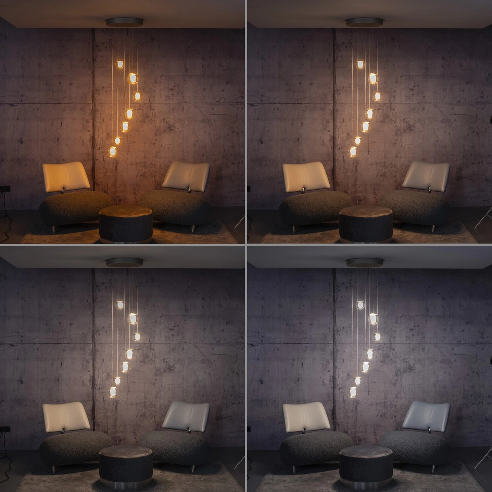 7-lichts hanglamp Pure Popup bronce Paul Neuhaus 4012248396681