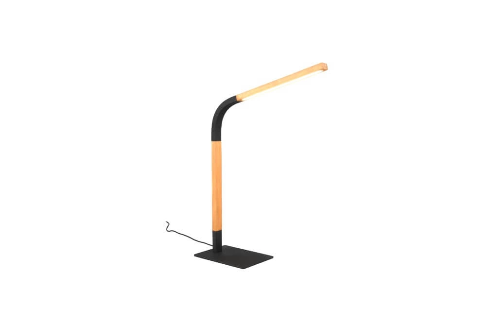 Flexibele tafellamp Norris zwart met hout