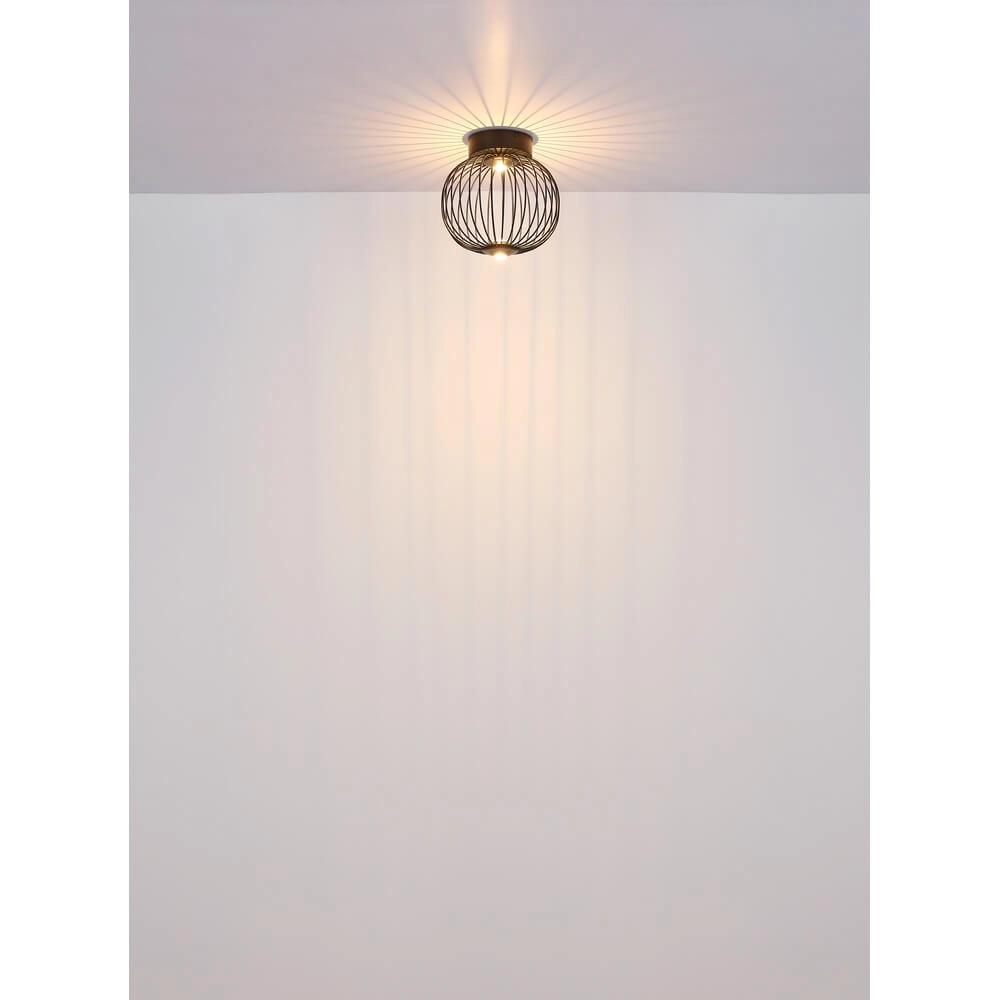 Zwarte plafondlamp Galway enkel kooi Ø 50cm Globo 9007371468331