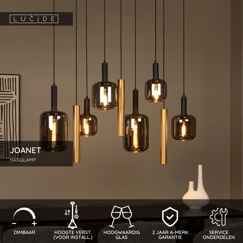 Hanglamp Joanet 6-lichts goud Lucide 5411212452931