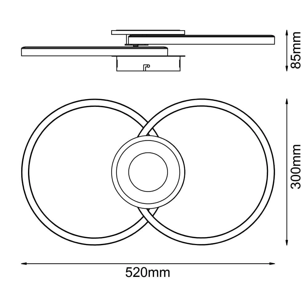 Plafondlamp Bray rond zwart Brilliant 4004353420023