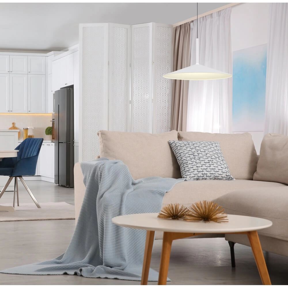 Ronde hanglamp Lampone wit design Ø 47,5cm Globo 9007371453375