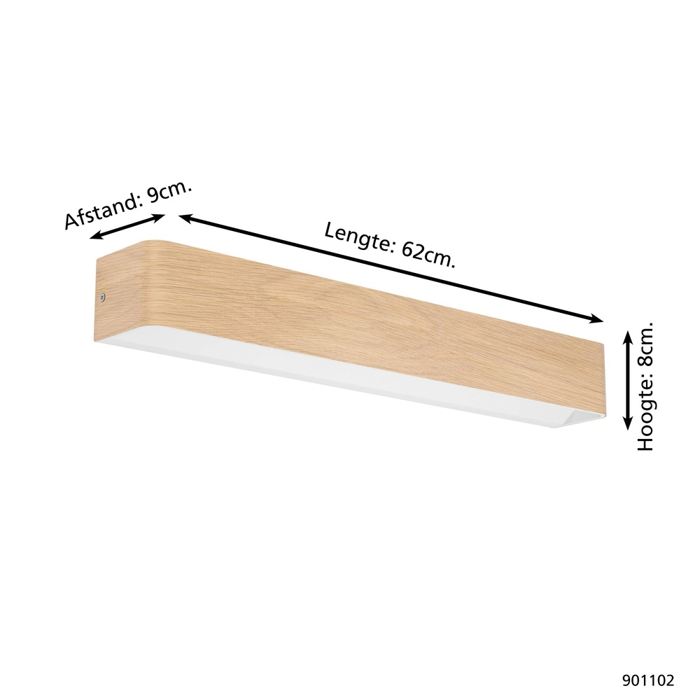 Houtlook muurlamp Sania 6 62cm - led Eglo 9008606299874